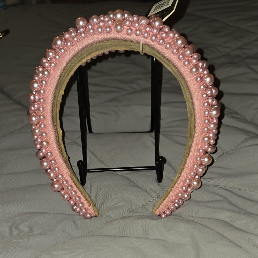 Nollia Pink Pearl Embellished Headband NWT